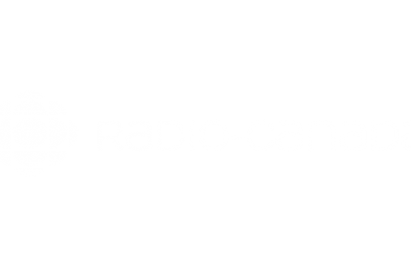 Logo de la société Radio-Canada en blanc