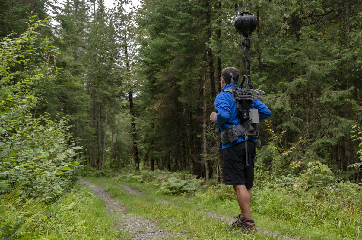 Cartographie Street View des sentiers du Parc du Pouvoir de Disraeli avec caméra Insta360 Titan